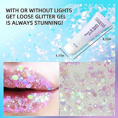 Yeweian White Face Body Glitter Gel Liquid Holographic Chunky