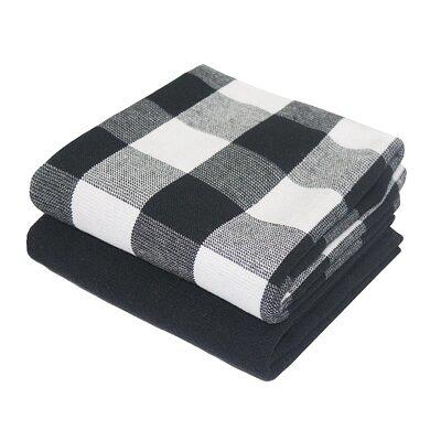 Arkwright 6 Pack of Buffalo Plaid Kitchen Towels - 20 x 30 - Black