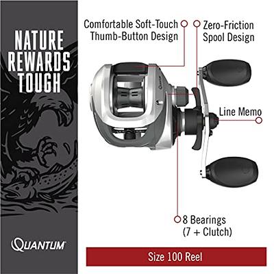 Quantum Throttle Baitcast Fishing Reel, 7 + 1 Ball Bearings with a Smooth  and Powerful 7.3:1 Gear Ratio, Zero Friction Pinion, DynaMag Cast Control,  and Oversized Non-Slip Handle Knobs - Yahoo Shopping