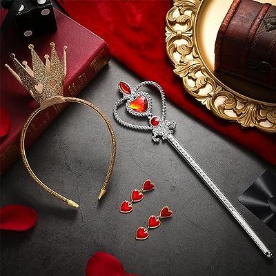 Liliful 3 Pcs Halloween Queen Cosplay Costume Accessories Include Gold  Crown Headband Heart Rhinestone Scepter Wand Red Heart Dangle Earrings for  Women Girl Party - Yahoo Shopping