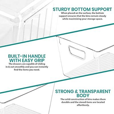 Utopia Kitchen Caddy Pantry Organization and Storage Bins - Set Large,  Clear