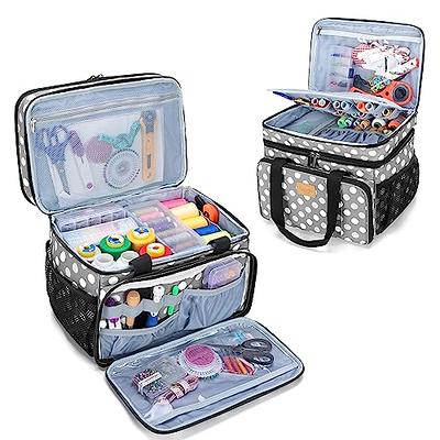 Luxja Sewing Machine Bag with Large Sewing Supply Organizer Bundle, Gray