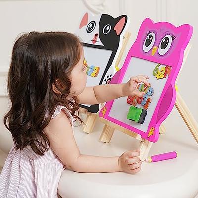 AyeKu Easel for Kids, Learning Toys for 3 4 5 6 Years Old Boy Girls Gifts,  Wooden Chalkboard & Magnetic Whiteboard with Letters and Numbers (Rose Red)  - Yahoo Shopping
