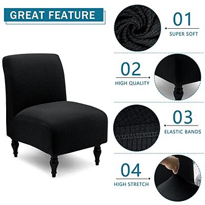 STHOUYN Small Armless Accent Chair Velvet Decorative Slipper Chair