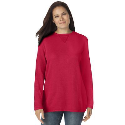 Woman Within Women's Plus Size Thermal Sweatshirt Sweatshirt