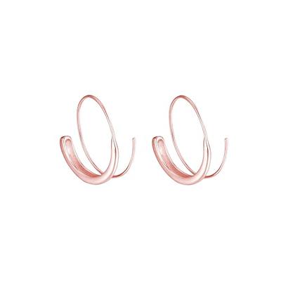 Rose Gold Earrings Rose Gold Spiral Earrings Spiral Threader 