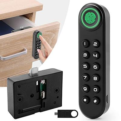 Smart Electronic Cabinet Locks Kit Set, Fingerprint Lock for Box Furniture  Drawer Lock Cupboard, Home & Office Hidden File Cabinet Locks, Keyless  Biometric Cabinet Lock Replacement, USB 