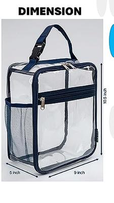 A.TO.Z.MONS Clear Lunch Bag, Clear Lunch Box transparent bag Stadium  Approved Clear Lunch Bag for Men and Women, 9X5X10.5(Navy Blue) - Yahoo  Shopping