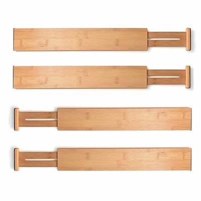 Guntsous 4 Pack Bamboo Drawer Divider - Expandable Drawer