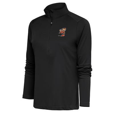 Cleveland Browns Antigua Team Logo Throwback Generation Quarter-Zip  Pullover Top - White