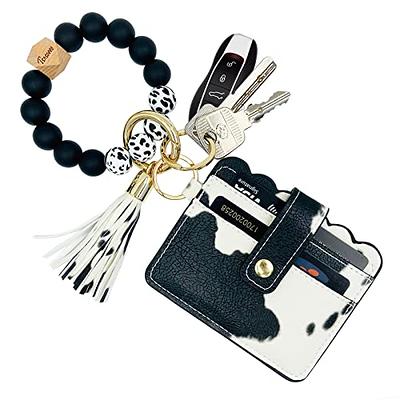 TSNSOEEO Wristlet Keychain Bracelet Wallet, Key Ring Silicone Bead Bangle,  Tassel Card Pocket Key Chains for Woman - Yahoo Shopping