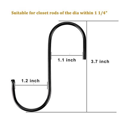 Evob 30 Pack Black Steel Hanging Hooks - Heavy Duty Metal Hooks