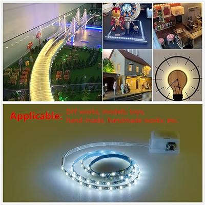 COOBATG Small LED Light Strip Battery,Battery LED Strip Lights Mini LED Strip Lights Battery Powered LED Lights 1.64ft for DIY Crafts Wedding Party