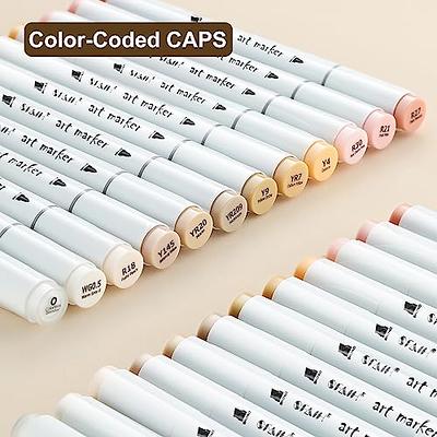 Skin Tone Alcohol Markers Set - 12 Light Skin Colors Dual Tip