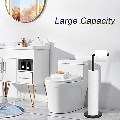 MDesign Stainless Steel Free-Standing Modern Toilet Paper Holder