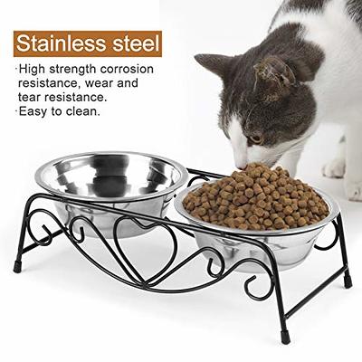 Petmate Easy Reach Elevated Stainless Steel Dog and Cat Feeder and