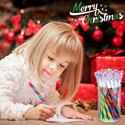 60 Pieces Christmas Stackable Pencils Christmas Multi Point