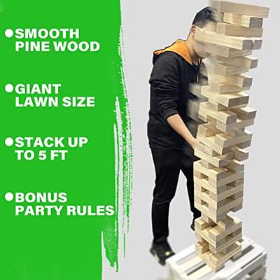 Hey! Play! Classic Giant Wooden Blocks Tower Stacking Game