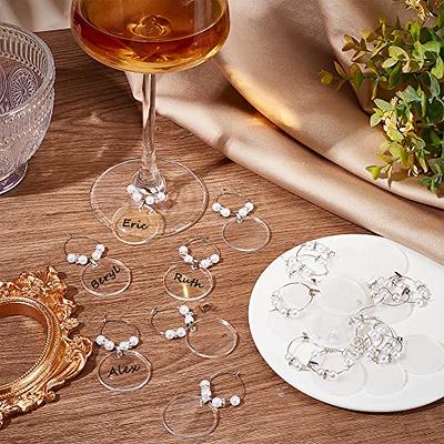 BENECREAT 20 Flat Round Clear Wine Glass Name Charms, Acrylic Wine Glass  Charms with Brass Wine Glass Charm Rings for Halloween Christmas Party Glass  Identification Decoration - Yahoo Shopping