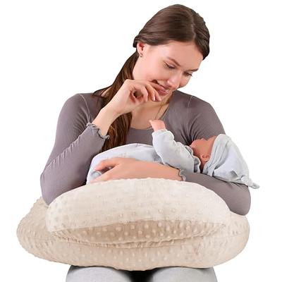 Pharmedoc Nursing Pillow for Breastfeeding – Breast Feeding Pillows for Mom  - Bottle Feeding - Support for Mom and Baby - Pregnancy Maternity Pillows,  Baby Shower Must Haves - Grey Cooling Cover 