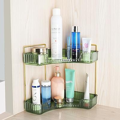 YIWANFW Corner Bathroom Organizer,2 Tier Corner Shelf Organizer Bathroom  Counter, Corner Bathroom Sink Organizer Countertop,Corner Vanity Shelf  Makeup