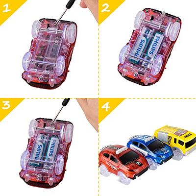 Track Cars Replacement Only Light Up Toy Cars with 5 Flashing LED Lights  Toys Racing Car