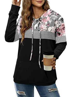 Angerella Plus Size Hoodies for Women Long Sleeve Floral Print