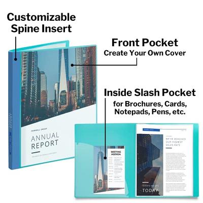 4 Pack A4 Presentation Binder with Plastic Sleeves 60-Pocket Bound Sheet  Protector Folder Insert Test Paper Booklet for Artwork, Report