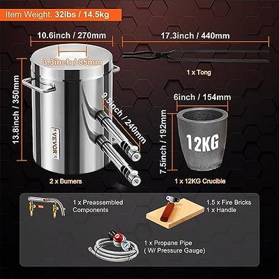 VEVOR Melting Furnace and Propane Forge, 2in1 12KG Stainless Steel  Blacksmithing Metal Melting Furnace Kit, for Metal Scrap Recycle, Gold  Copper Silver Casting - Yahoo Shopping