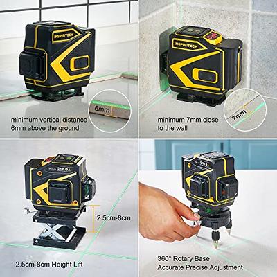 Huepar 4 x 360 degree 16 Lines Self-leveling Laser Level 4D Green Beam  Cross Line Tiling Floor Laser Leveler Tools with Two Li-ion Batteries  LS04CG 