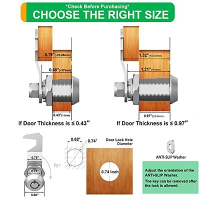 BOZXYE 5 Pack Cabinet Locks Keyed Alike, 5/8 Cabinet Locks with