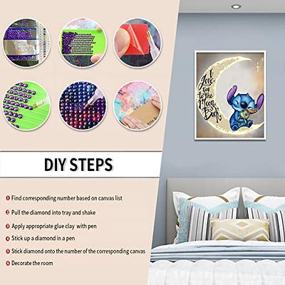 Ecdivjs Stitch Diamond Painting Kits for Adults,Diamond Painting  Stitch,Stitch Diamond Art Kits Gem Art Home Wall Decor Gifts(12x16 inch)