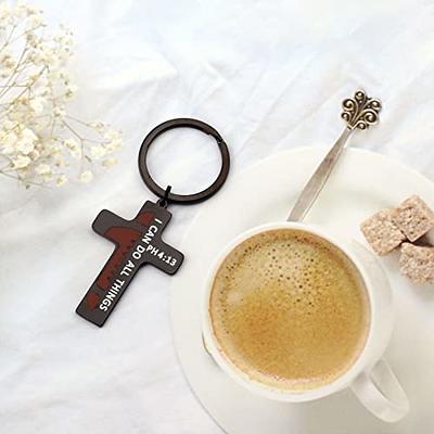 Belingry Christian Football Cross Keychain Inspirational I Can Do All  Things Through Christ PH4:13 Pendant Confirmation Baptism Gift (keychain  black) - Yahoo Shopping