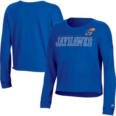 Women's Navy Atlanta Braves Cropped Long Sleeve T-Shirt