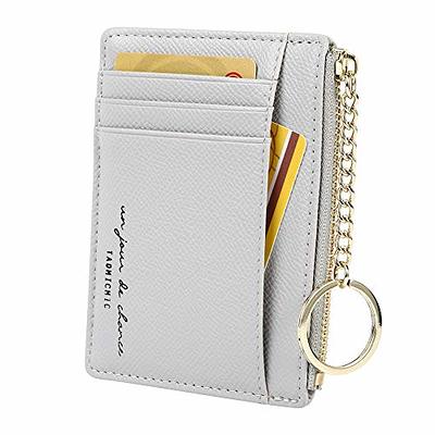 woogwin Womens Slim RFID Credit Card Holder Mini Front Pocket Wallet Coin Purse Keychain