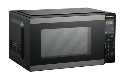 Hamilton Beach 0.9 Cu. ft. Countertop Microwave Oven, 900 Watts, Black Stainless Steel