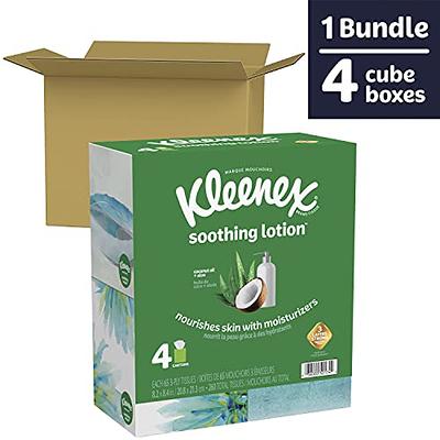 Kleenex Ultra Soft Facial Tissues, 4 Cube Boxes, 65 White Tissues per Box,  3-Ply (260 Total)