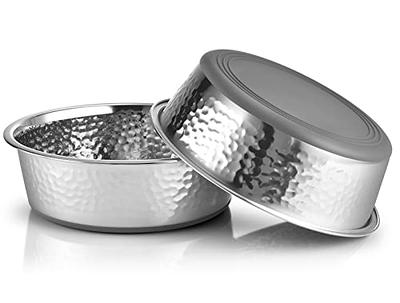 EveryYay Dining In Slanted Marble-Print Base and Stainless-Steel Dog Bowl  Set, 0.7 Cup