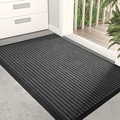 Fowooyeen Outdoor Door Mat, 30'' x 17'' Silicone Scraper Front Door Mats,  Durable Non-Slip Waterproof Entrance Mat, Low-Profile Shoe Clean Step Mat