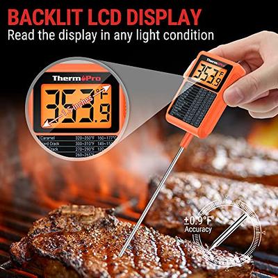 AMMZO Digital Meat Thermometer for Grilling, Instant Read Food Thermometer  Waterproof with Backlight for Cooking, Deep Fry, BBQ, Grill, Smoker and