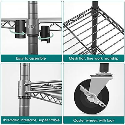 SONGMICS 39.4 Wide Double-Rod Garment Rack on Wheels Max. Load 198 lb