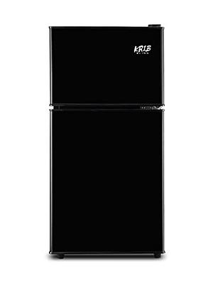 3.5Cu.ft Compact Refrigerator, Krib Bling Fridge with Dual Door Small  Refrigerator with Freezer, Black