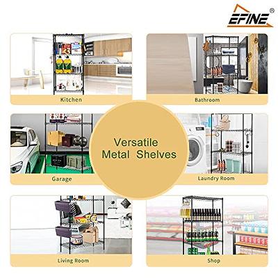 Catalina Creations EFINE 3-Shelf Shelving Unit with 3-Shelf Liners, Adjustable Rack, Steel Wire Shelves and Storage for Kitchen and Garage (36w x