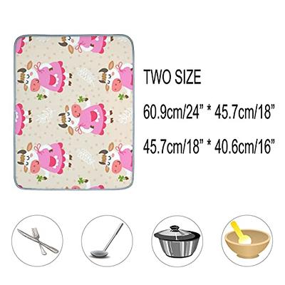 Unique Bargains Dish Drying Mat, Microfiber Dish Draining Mat for Kitchen  Countertop-Pink