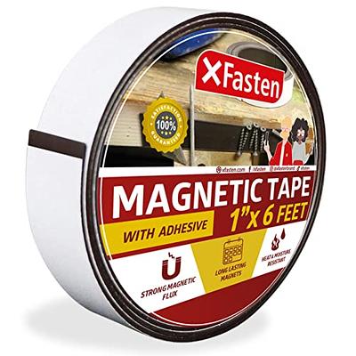 Magnetic Strips with 3M Adhesive Backing, Strong Magnetic Tape Flat Rubber  Magnet Strip, Sticky Magnet Strips for Most Surfaces, Refrigerator