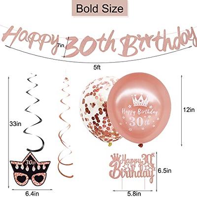 30th Birthday Decorations For Women, Rose Gold 30 Birthday Party