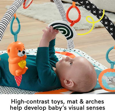 Fisher-Price Baby Bouncer Rainforest Jumperoo Activity Center with Music  Lights & Fisher-Price Baby Playmat Deluxe Kick & Play Piano Gym & Maracas