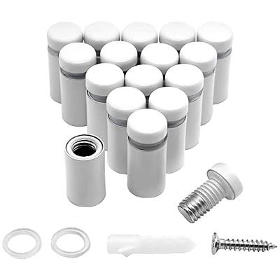 Sign Standoff Screws Advertising Screws Stainless Steel Wall Standoff  Mounts Glass Acrylic Nail, 8 Pieces (1 x 1 Inch)