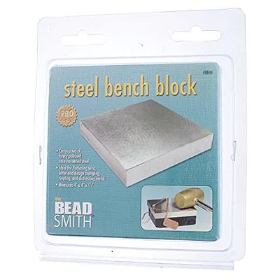 The Beadsmith Steel Bench Block - Flat Anvil Jewelers Tool - Solid Metal  Bench Block for Jewelry and Stamping - Protect Your Work Surface - 4 x 4 x  0.5 inches - Yahoo Shopping