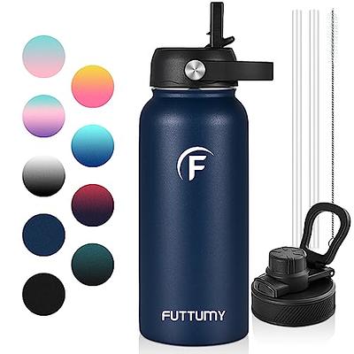 20 oz Stainless Steel Sports Water Bottle with Straw